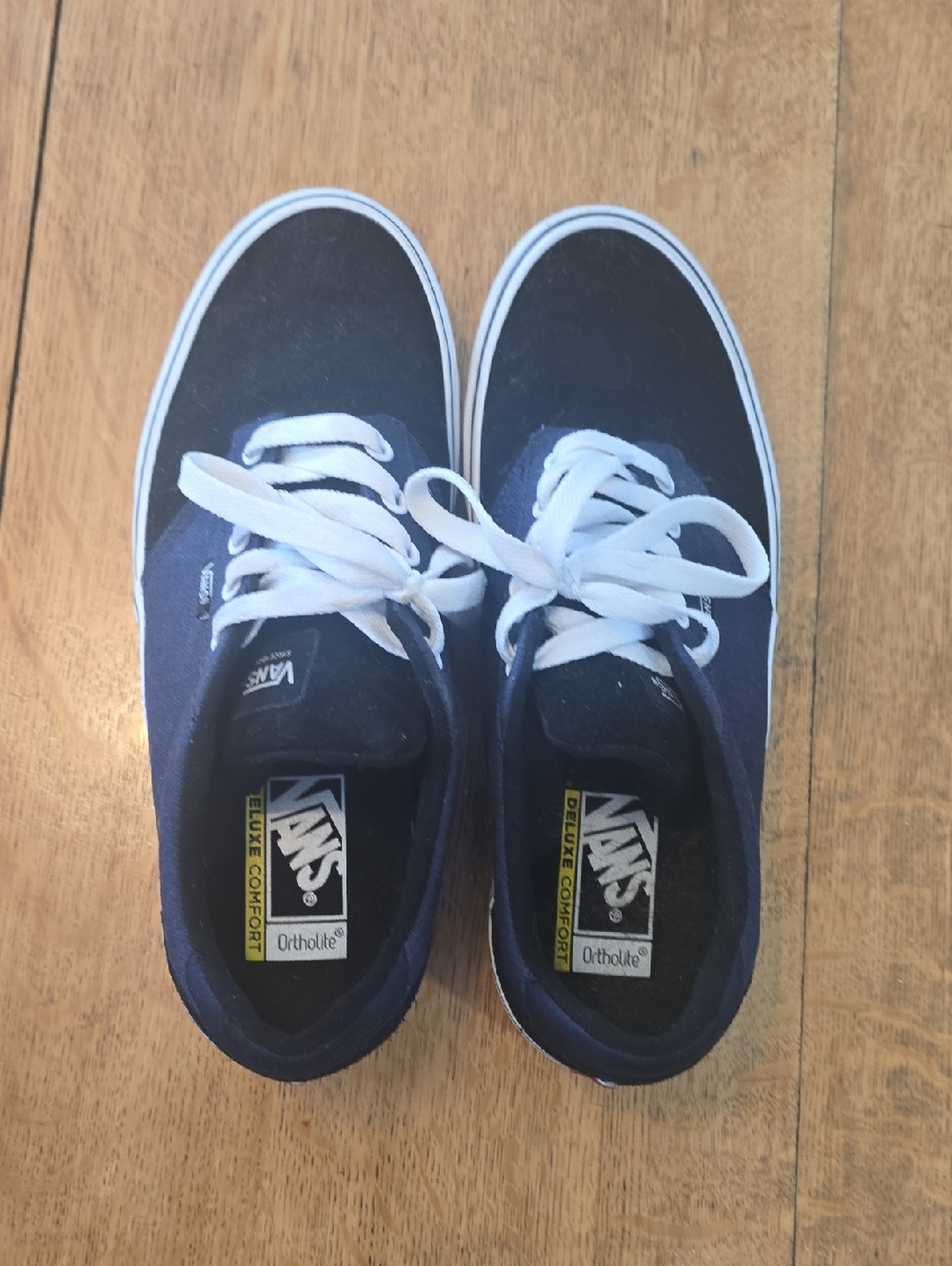Vans Navy and White‎ Canvas Low-Top Sneakers